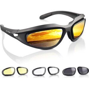 Polarized Motorcycle Riding Goggles, Windproof Cycling Glasses UV400 Outdoor